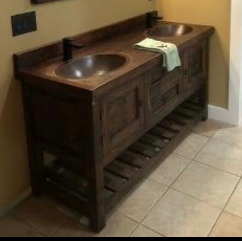 Rustic bathroom vanity ladder bottom
