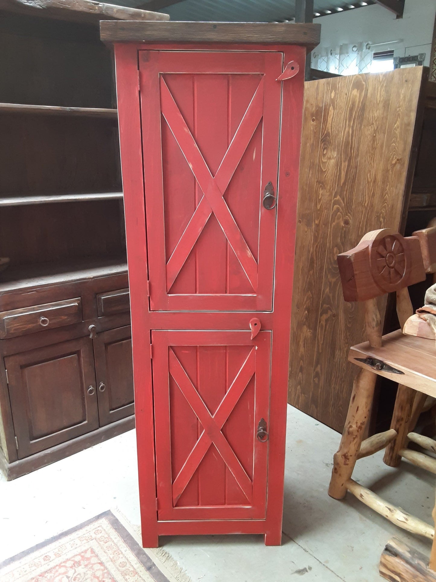 Rustic bathroom linen cabinet