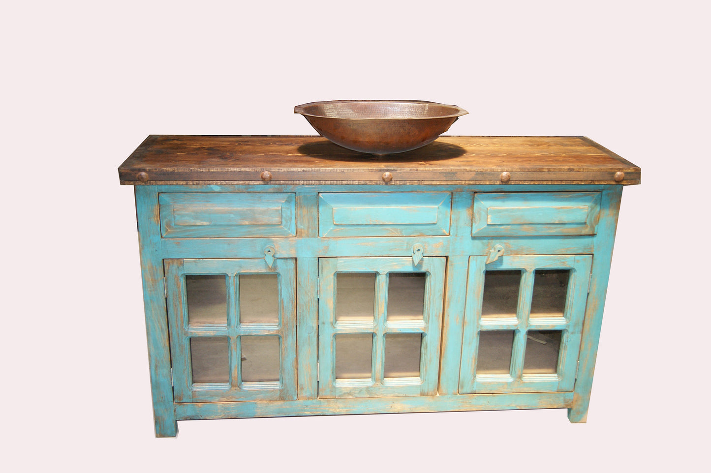 Abbot Three door Three Drawer Rustic Vanity 60"