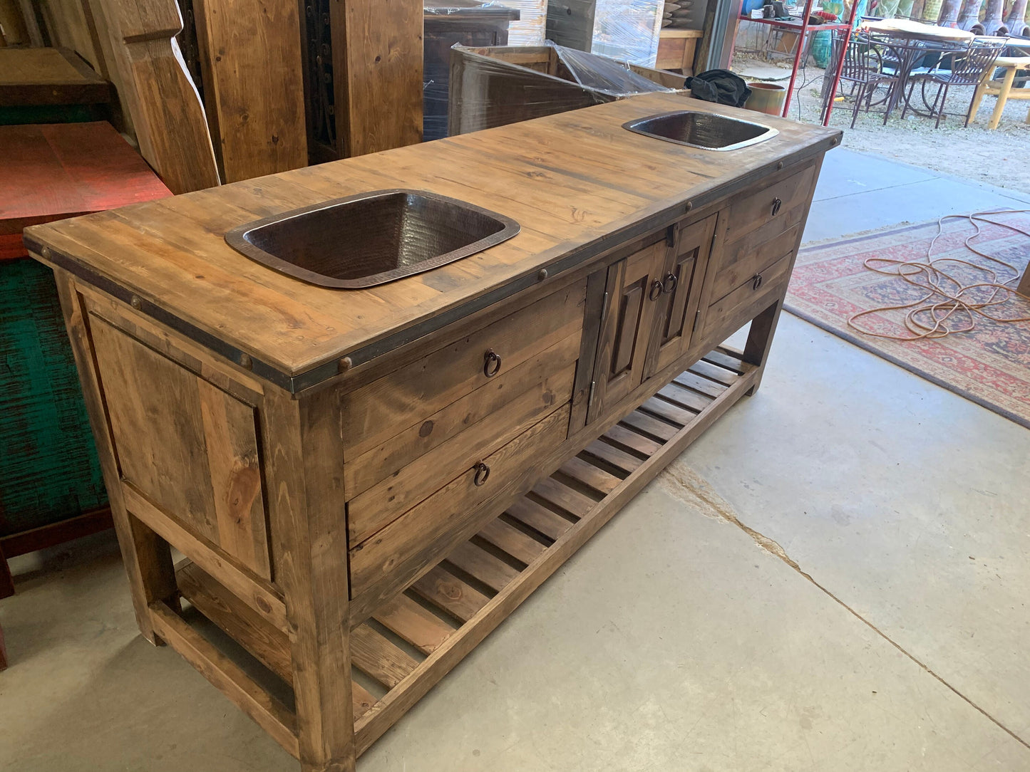 Ladder Bottom Rustic Bathroom Vanity