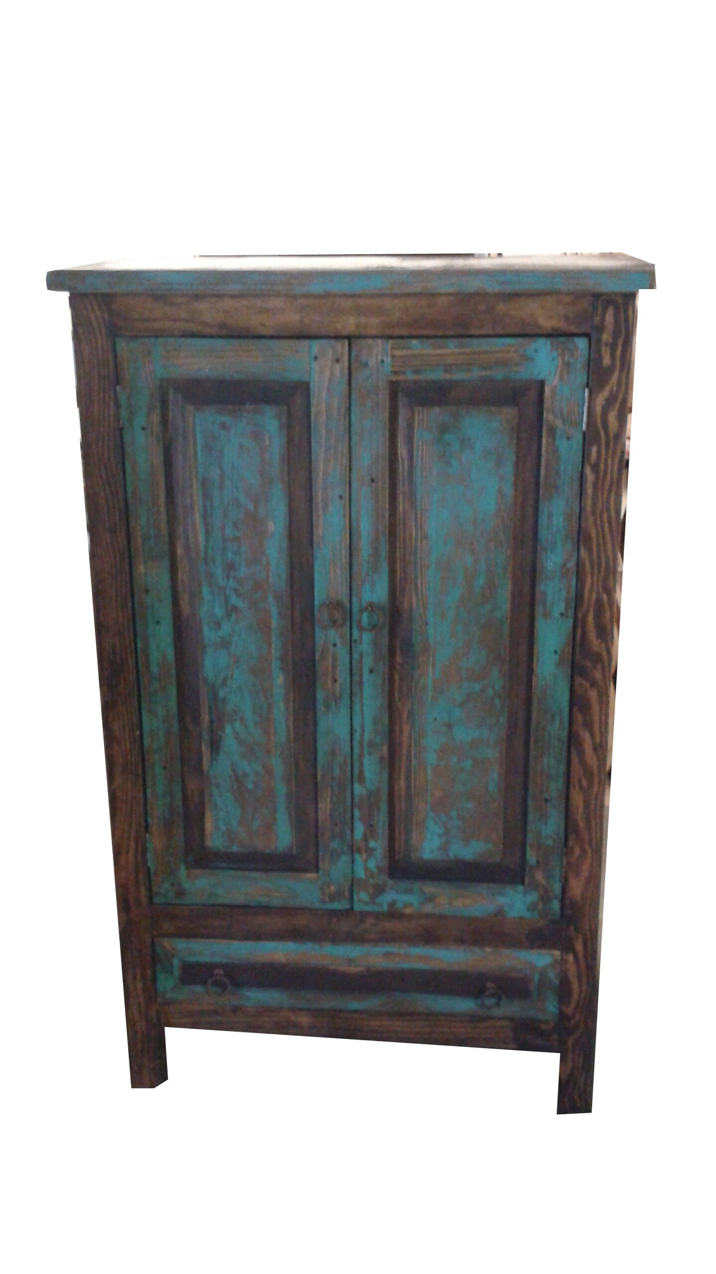 rustic Turquoise Armoire