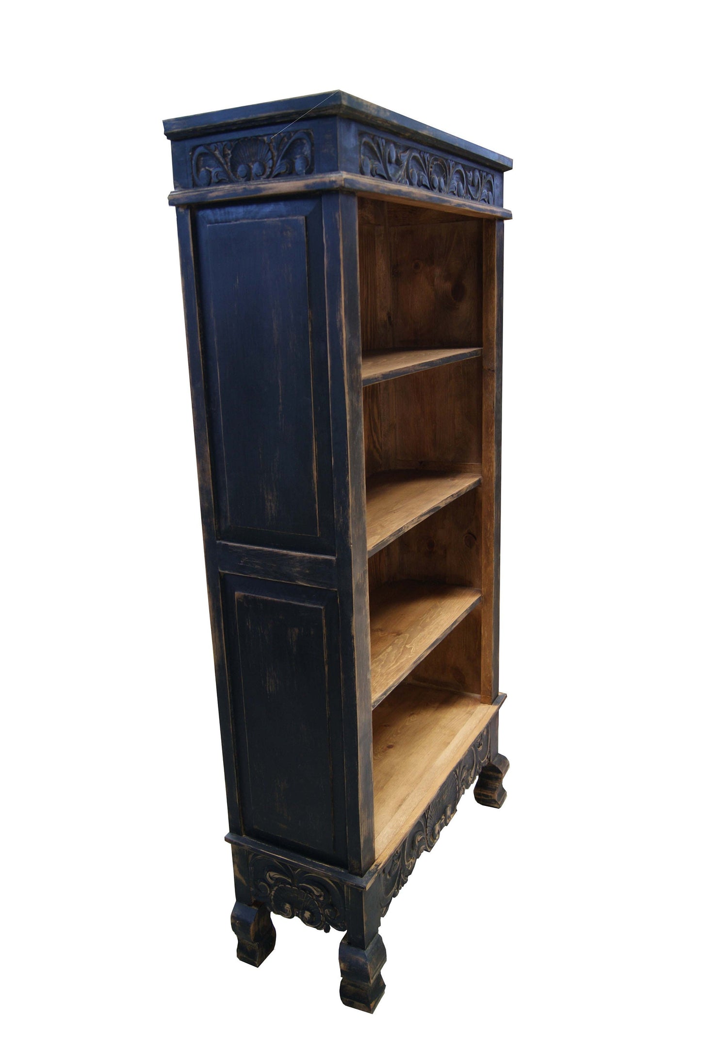 Addison Black Wash Carved Book Shelf Victorian Style