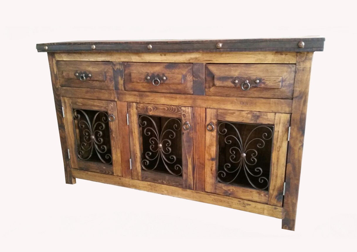 Rustic Saint Andrew Bathroom Vanity Panel Doors, Open Doors