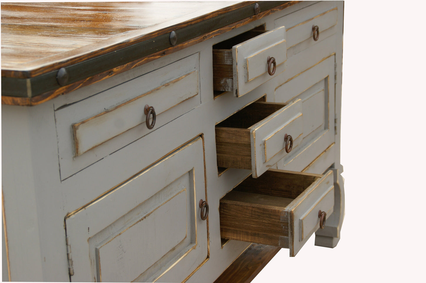 Rustic Washed Yugo Legs Bathroom Vanity