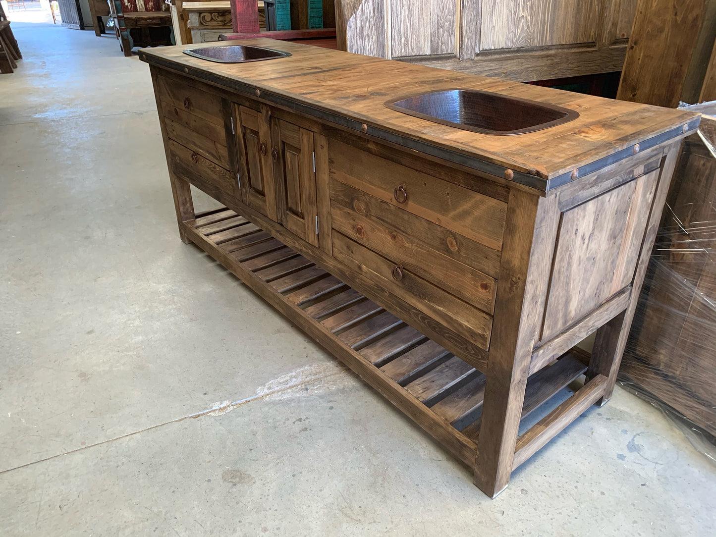 Ladder Bottom Rustic Bathroom Vanity