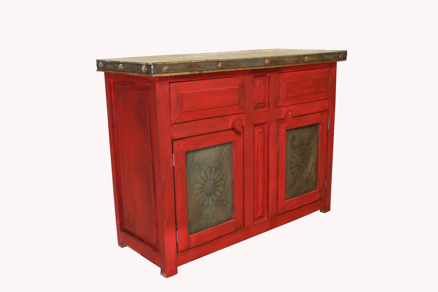 Rustic Bathroom Vanity Flora Laminosa One Door, Left Side Drawers