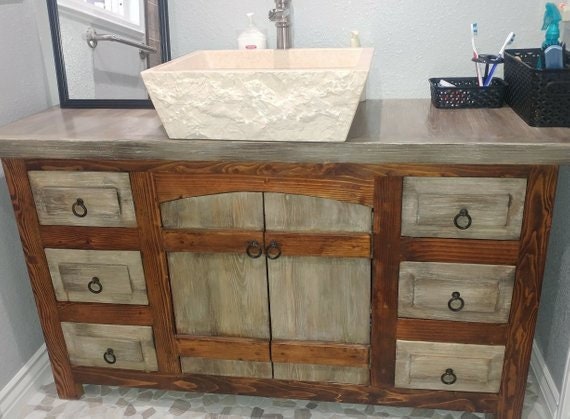 Beautiful Rustic Vanity arched doors