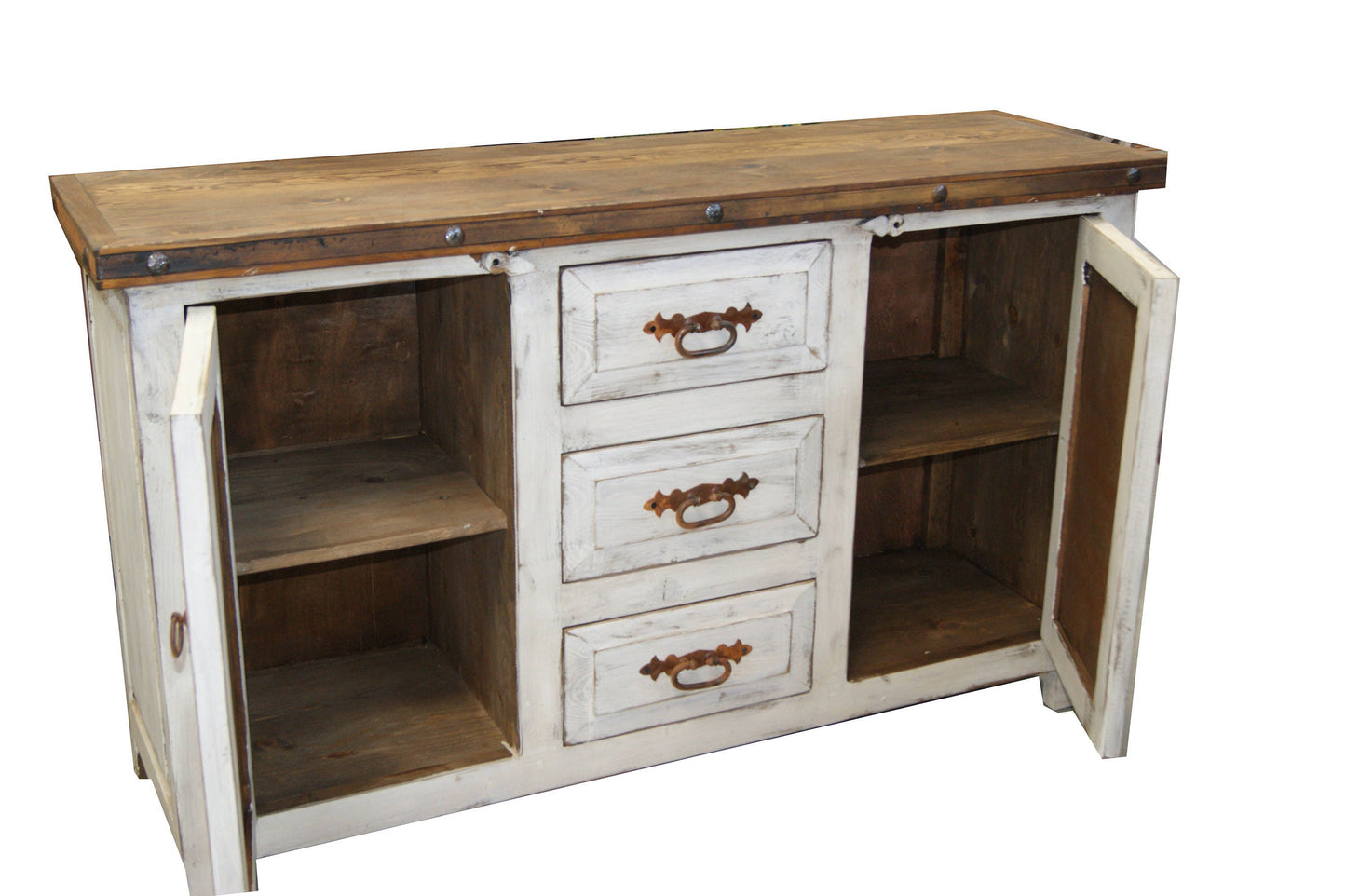Vintage Style Rustic White Wash Bathroom Vanity White Wash, 60"x22"36