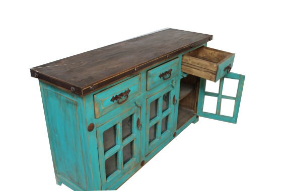 Burke Rustic Bathroom Vanity, Fake Left/Right Drawers
