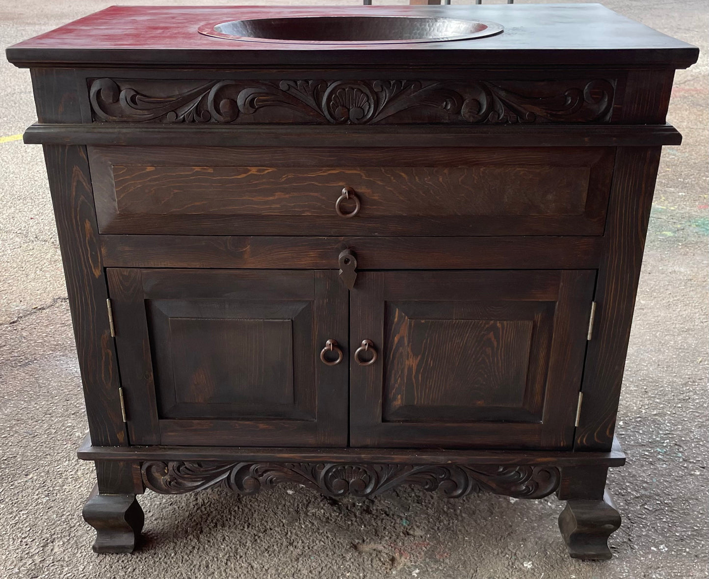 Shipwreck Dark Vanity W/ Sink Included