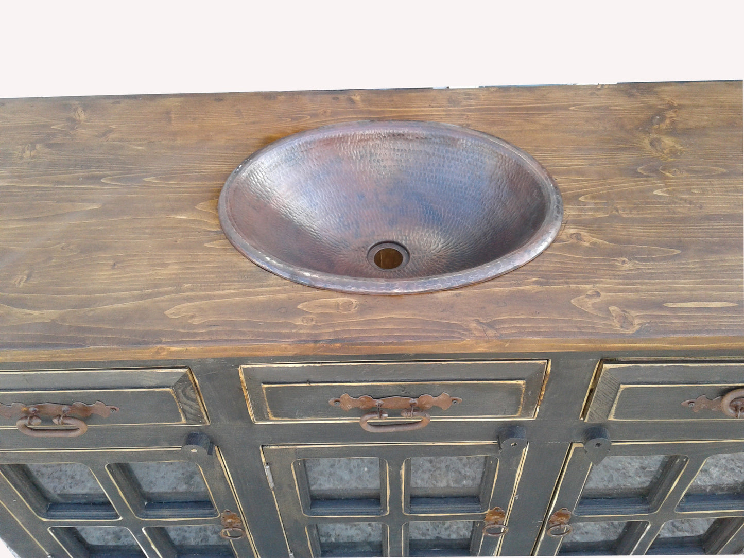 Abbot Three door Three Drawer Rustic Vanity 60"