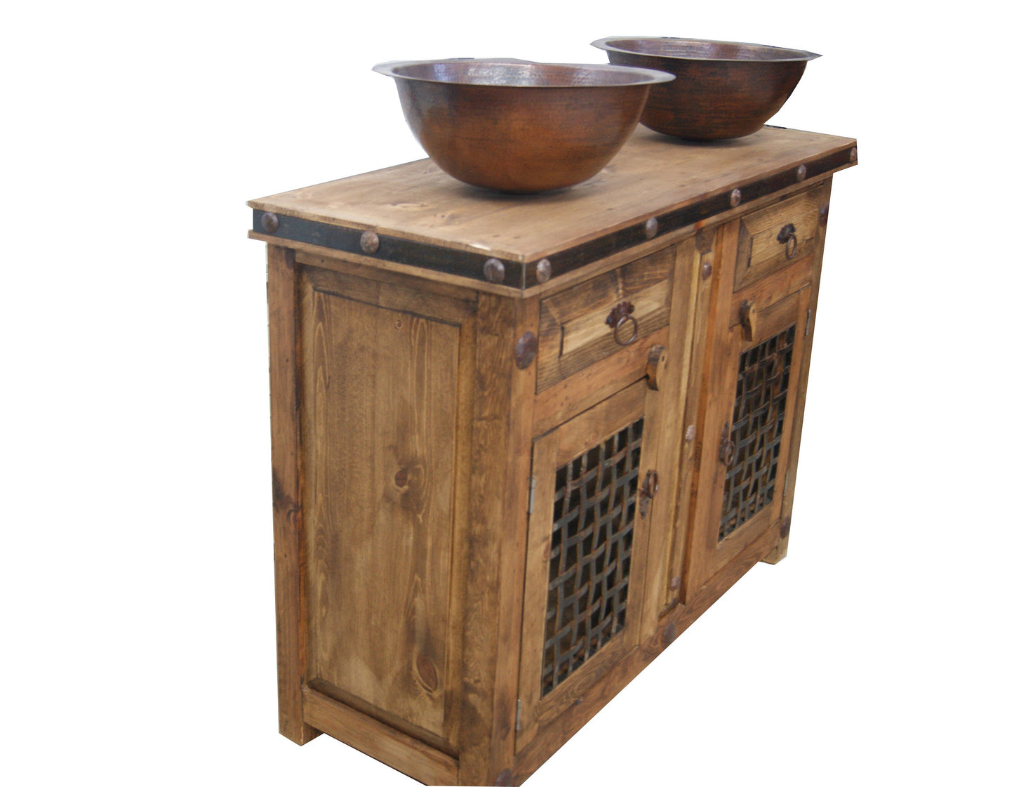 Rustic Reclaimed Wood Dungeon Door Bathroom Vanity, 48x20x32