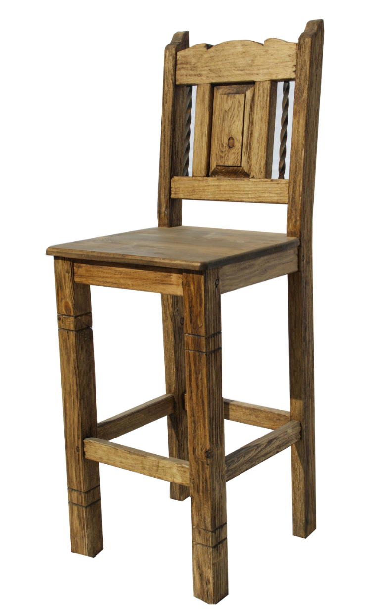 Moreno's - Rustic Barstool Wrought Iron Dining Chair