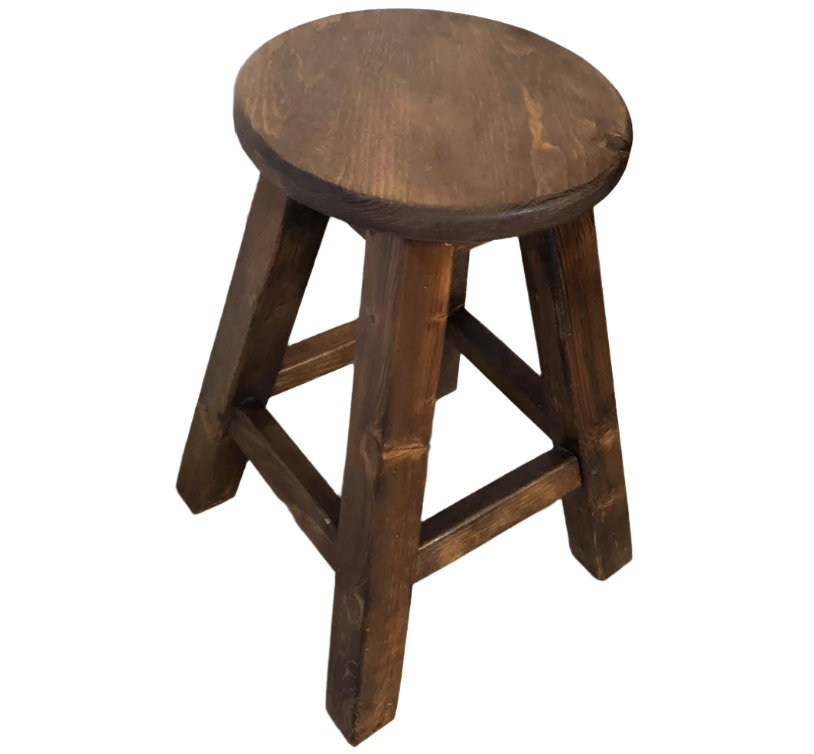 Moreno's - Rustic Round Barstool Restless Back Seat Dining Chair