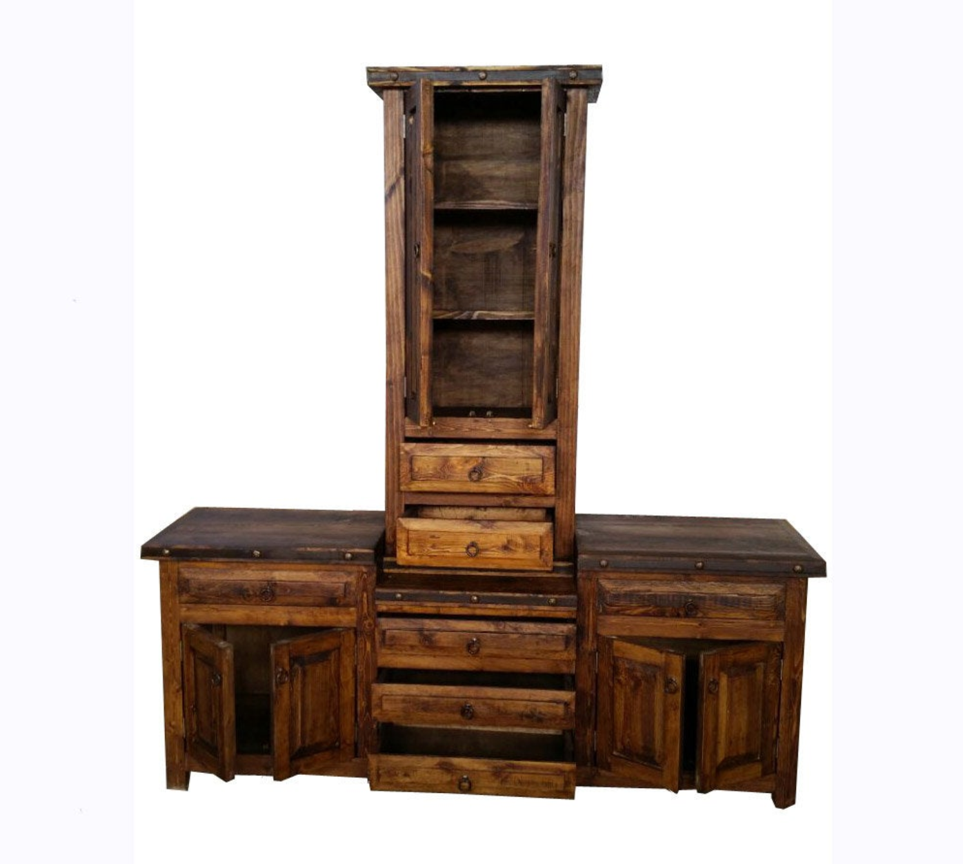 Moreno's - Rustic Center Tower Double Sink Bathroom Vanity