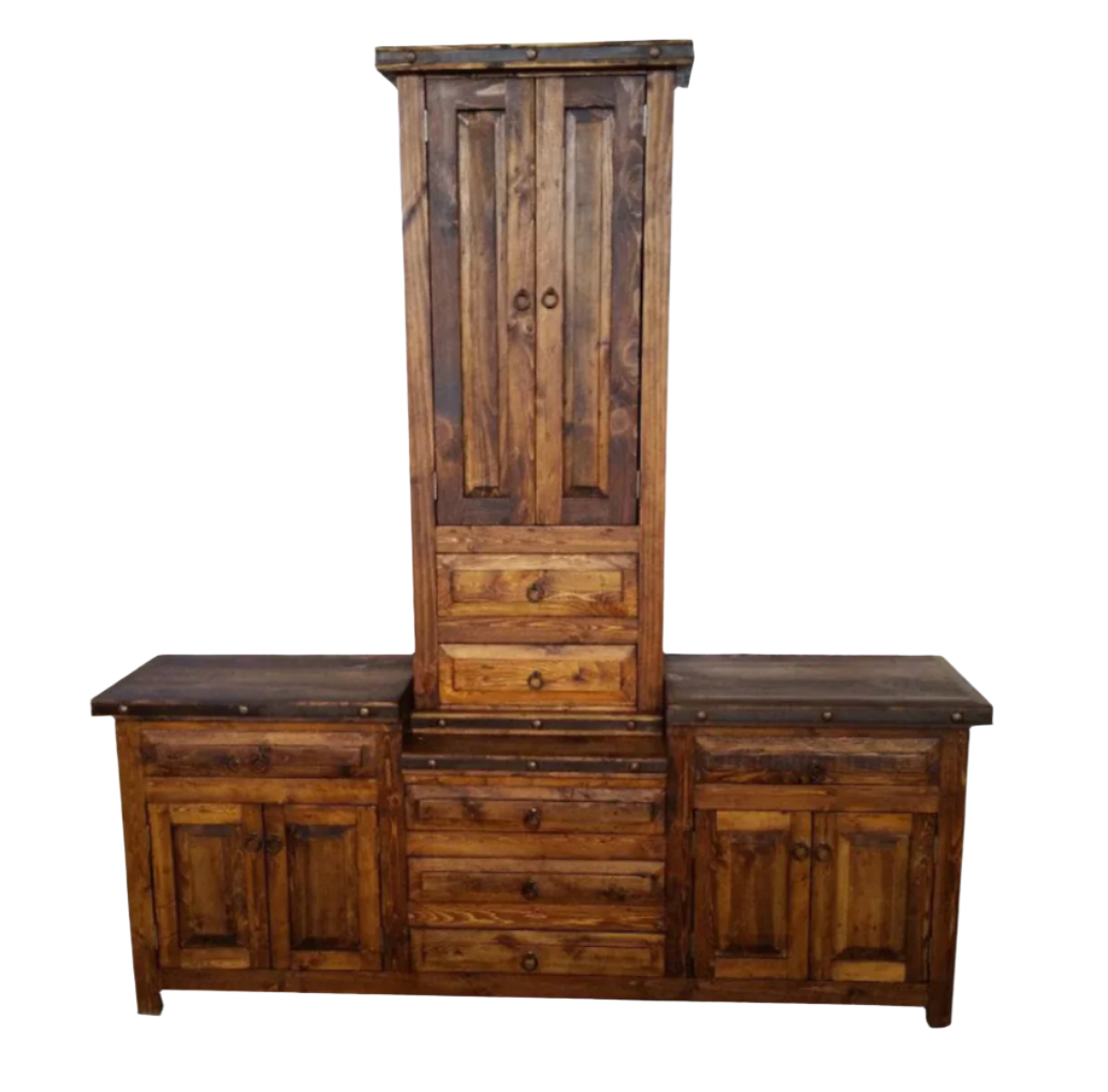 Moreno's - Rustic Center Tower Double Sink Bathroom Vanity