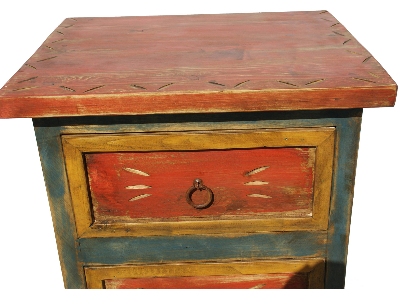 Moreno's - Rustic Spanish Wood Multi-Color 5 Drawers Bedroom Dresser