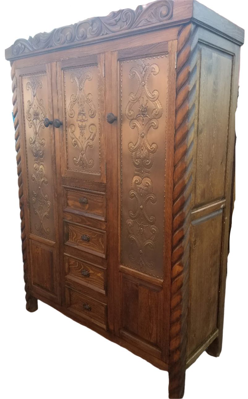 Moreno's - Rustic Armoire Copper Design Bedroom Dresser