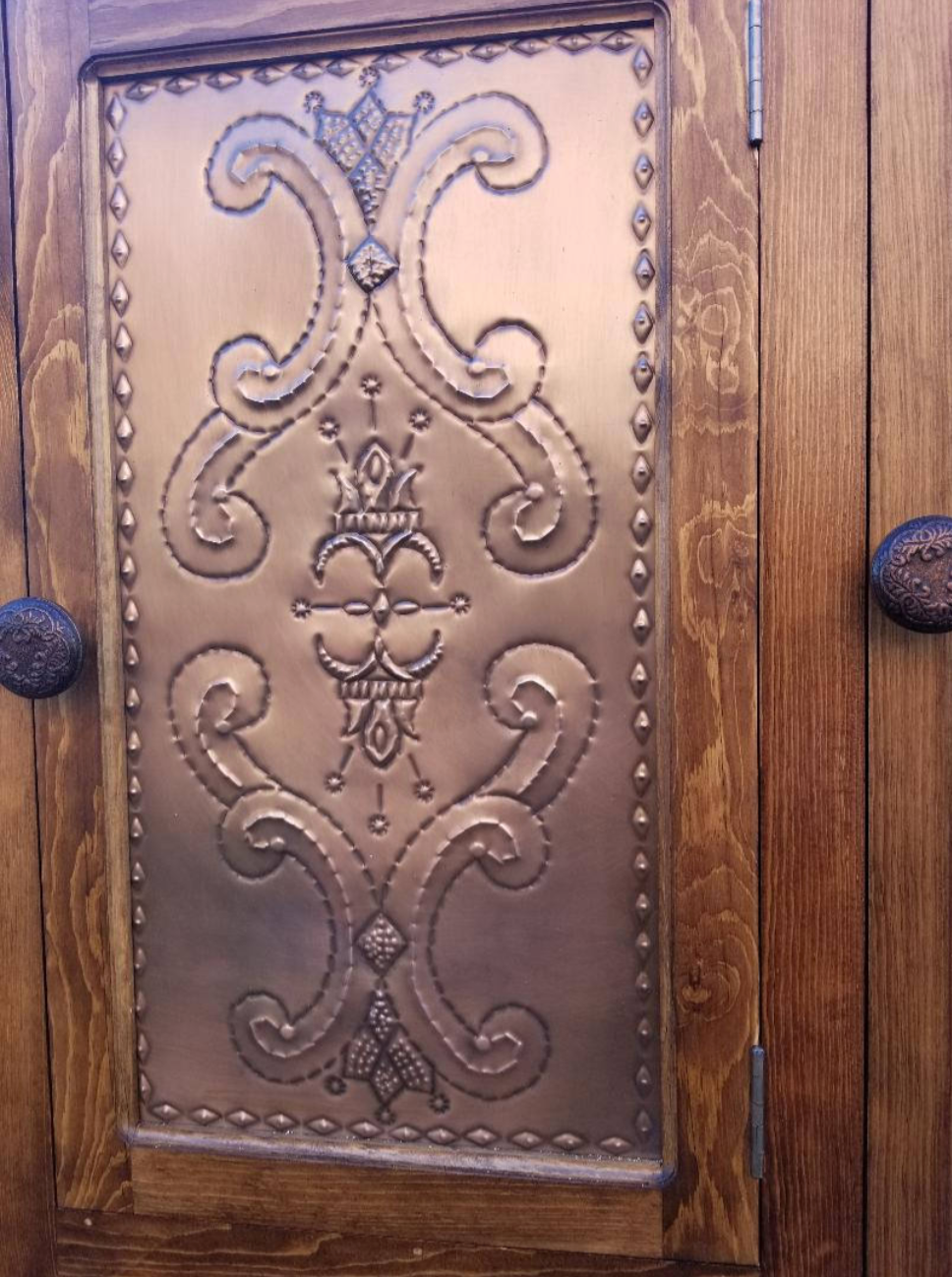 Moreno's - Rustic Armoire Copper Design Bedroom Dresser