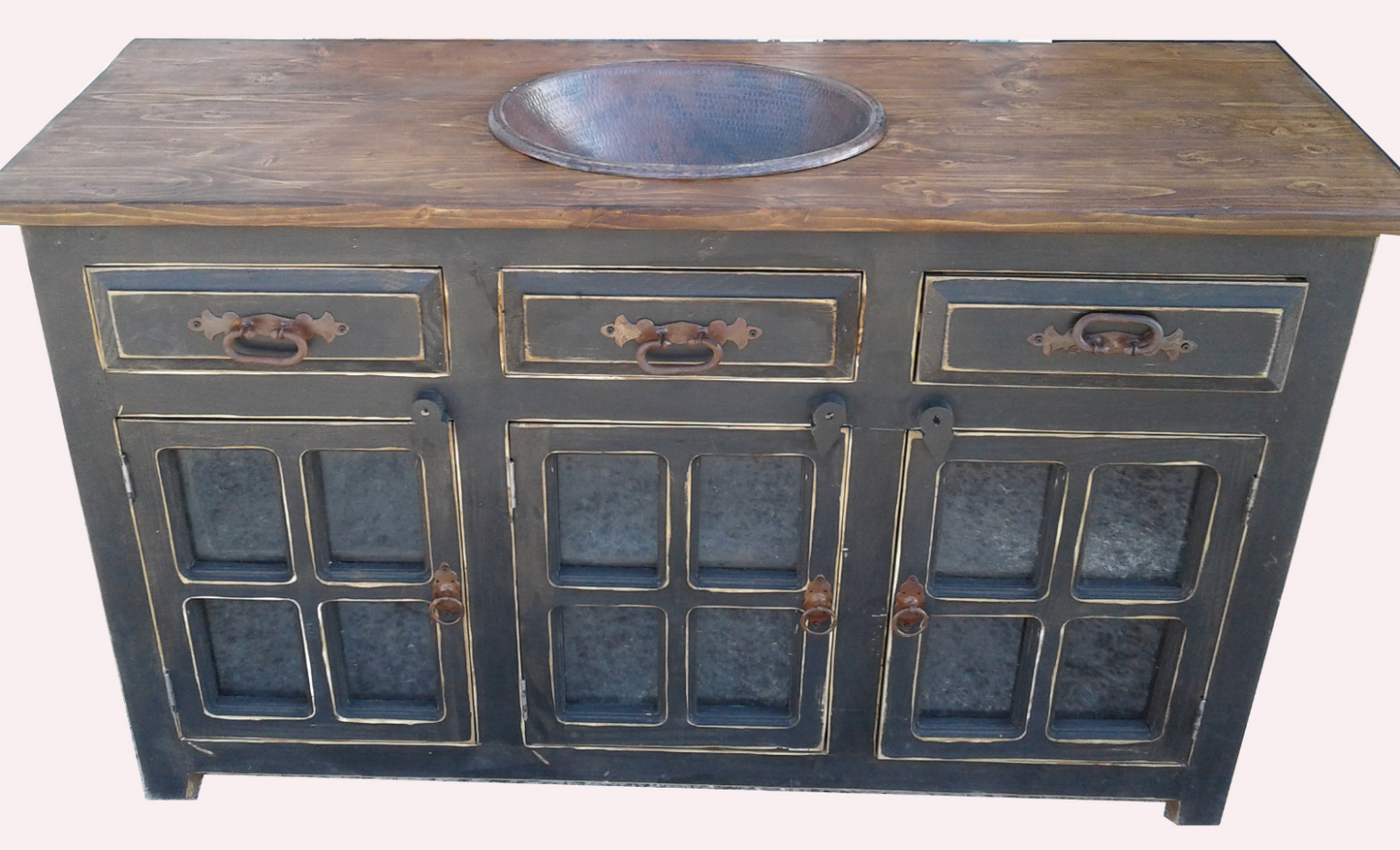 Moreno's - Three Door Abbot Rustic Bathroom Vanity