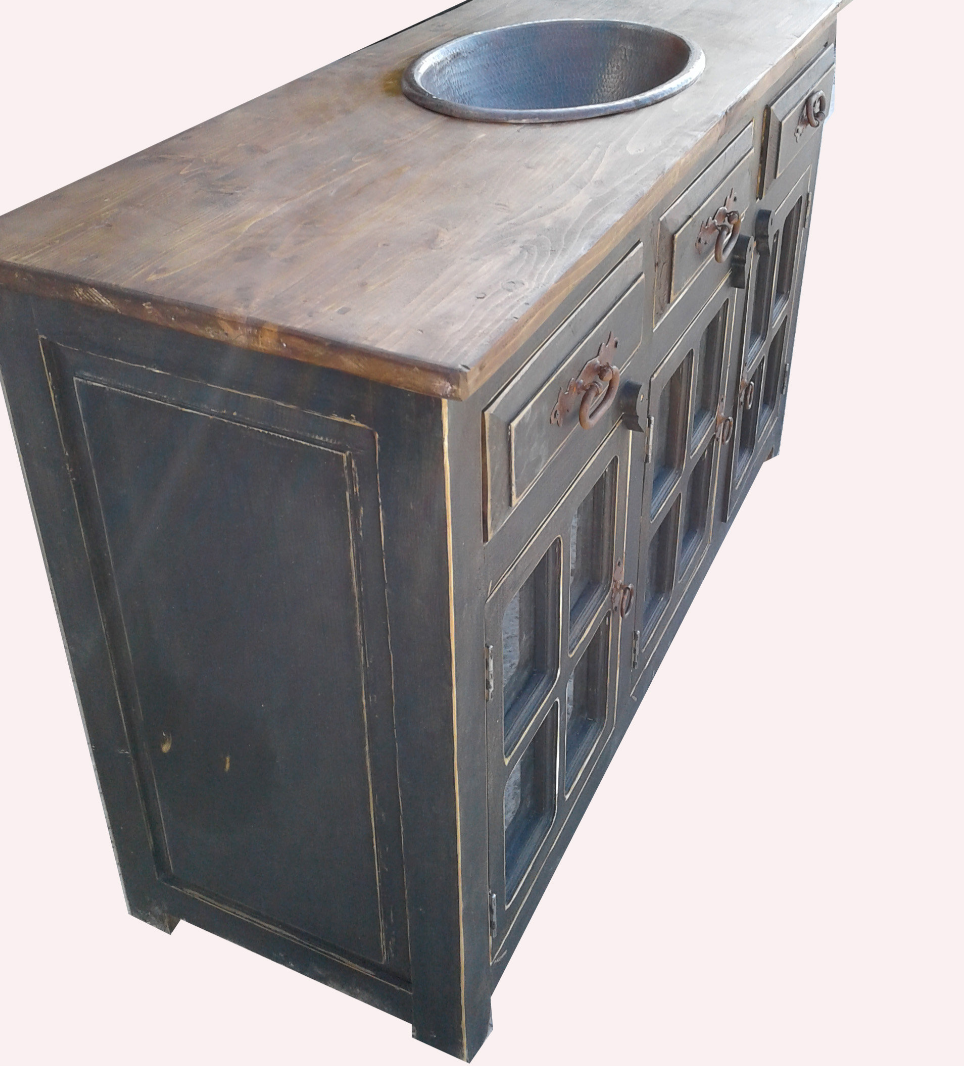 Moreno's - Three Door Abbot Rustic Bathroom Vanity