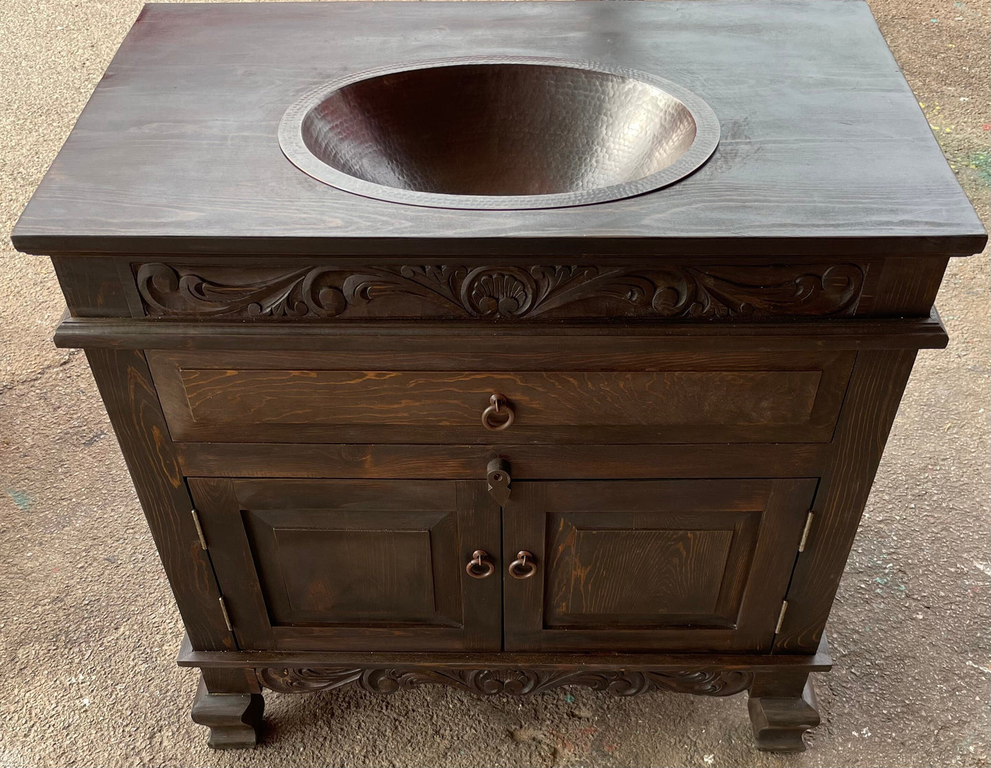 Shipwreck Dark Vanity W/ Sink Included