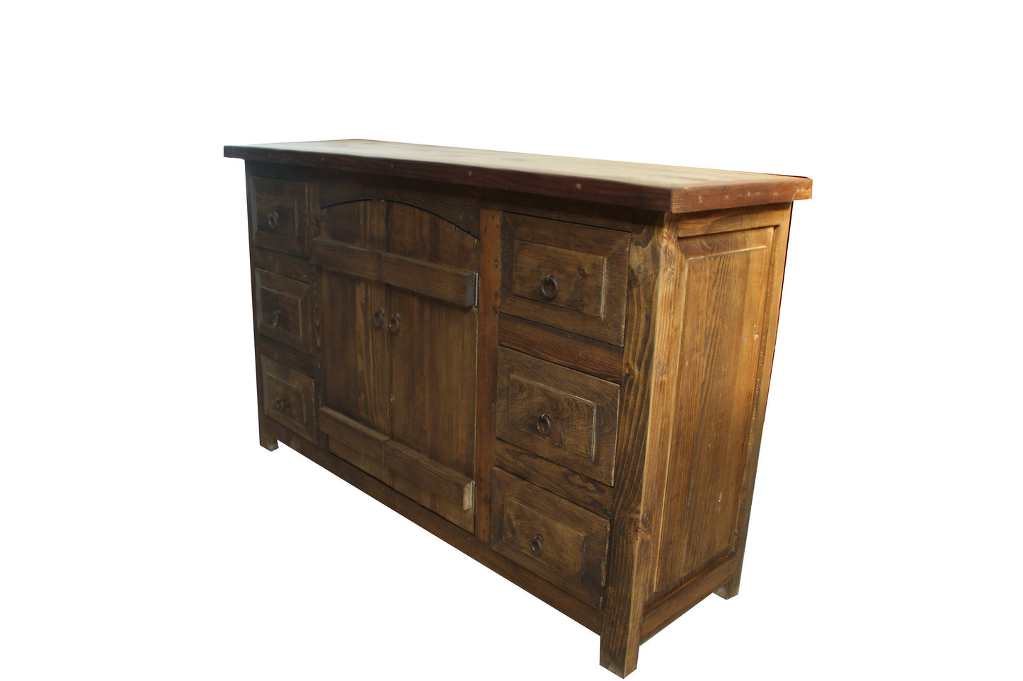 Rustic Reclaimed Wood Curved Doors Crusaders Bathroom Vanity