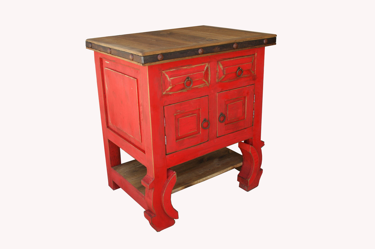 Rustic Red Wash Yugo Legs Bathroom Vanity