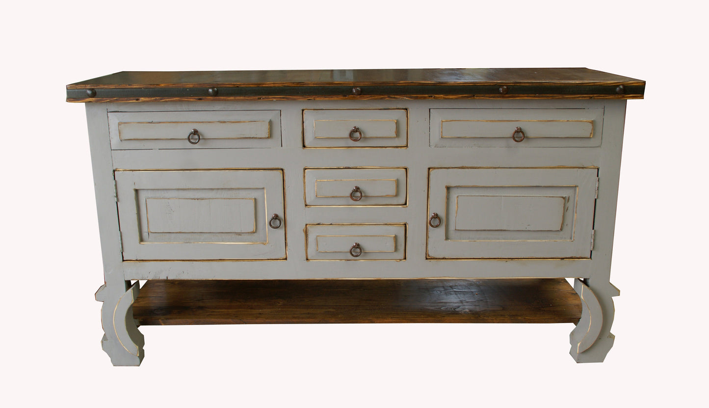 Rustic Washed Yugo Legs Bathroom Vanity