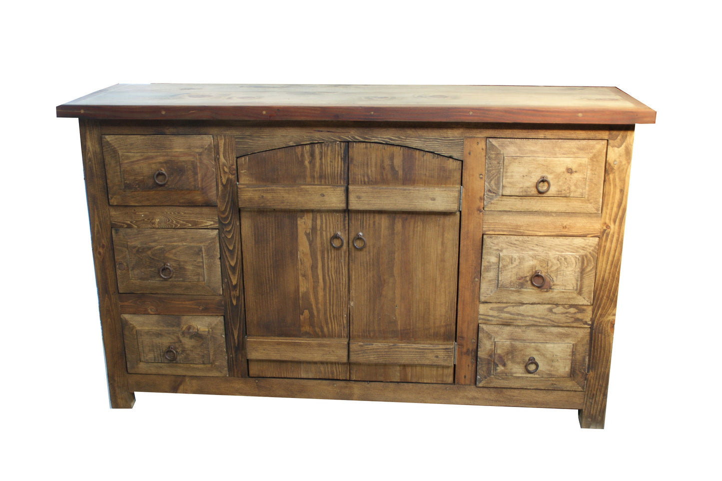 Rustic Reclaimed Wood Curved Doors Crusaders Bathroom Vanity