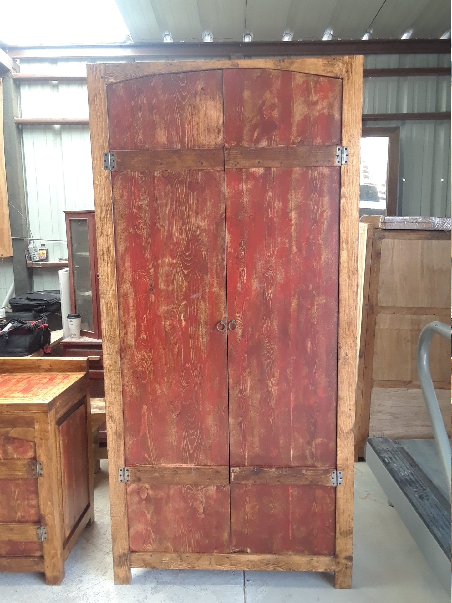 Red Wash Rustic Reclaimed Wood Vanity