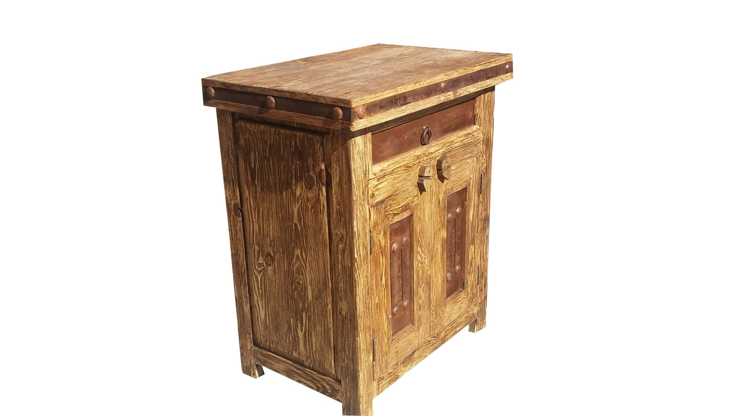 Santa Clara Wire Brush Bathroom Vanity Metal Doors, Real Drawer