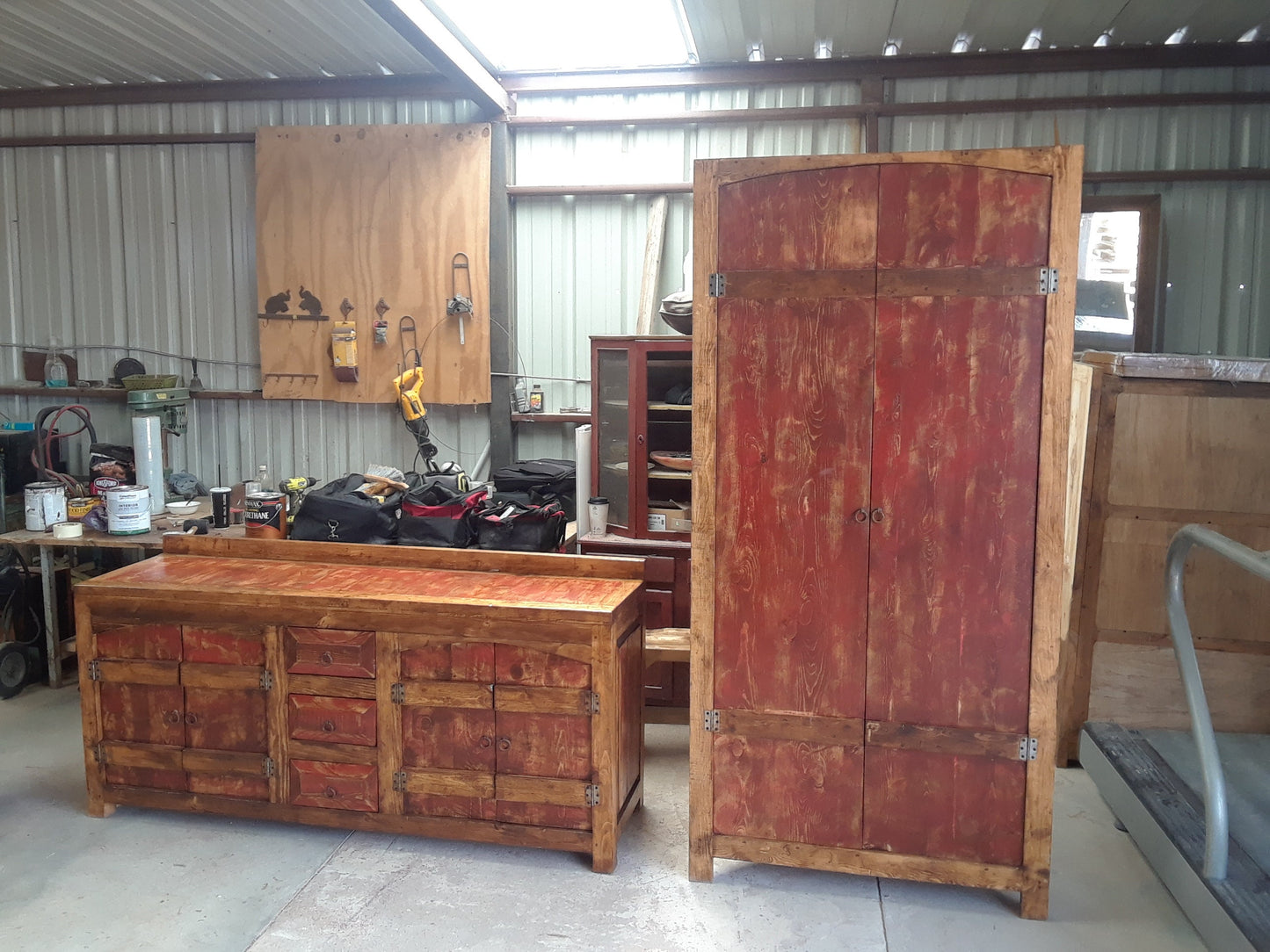 Red Wash Rustic Reclaimed Wood Vanity