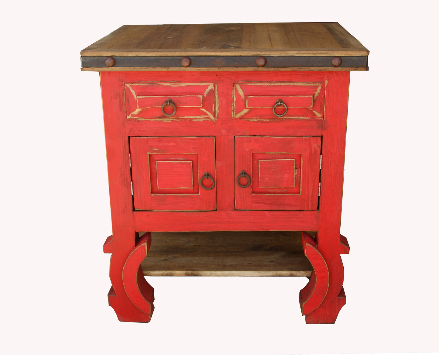 Rustic Red Wash Yugo Legs Bathroom Vanity