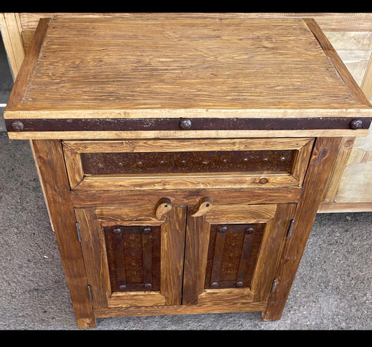 Santa Clara Wire Brush Bathroom Vanity Metal Doors, Real Drawer