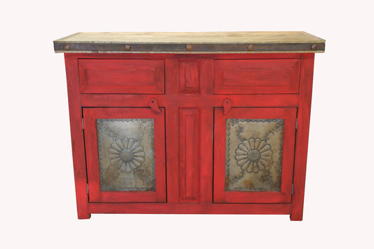 Rustic Bathroom Vanity Flora Laminosa One Door, Left Side Drawers