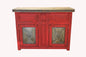 Rustic Bathroom Vanity Flora Laminosa One Door, Left Side Drawers