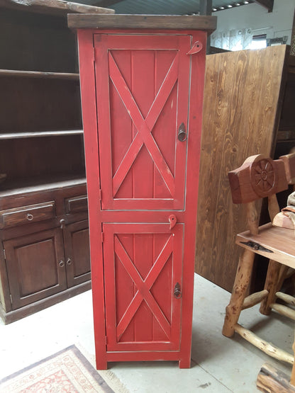 Rustic bathroom linen cabinet