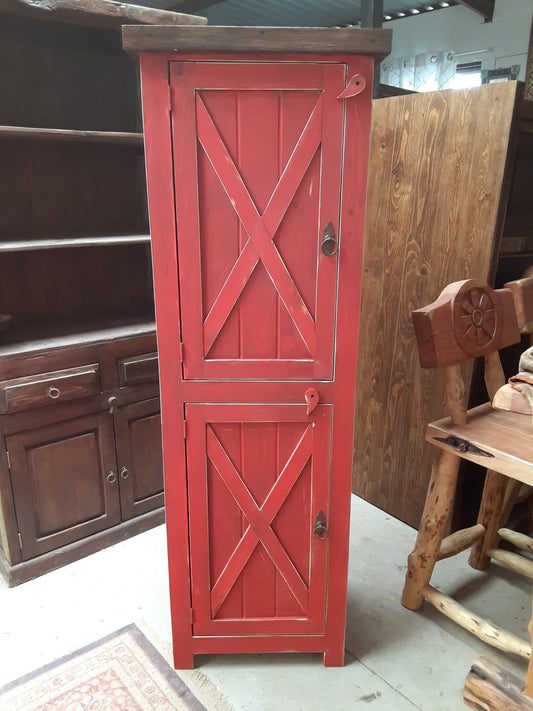 Rustic bathroom linen cabinet