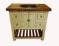 Rustic ladder bottom Old White Weathered Wood Bathroom Vanity