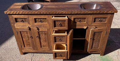 Wirebrush Roped Carved Vanity