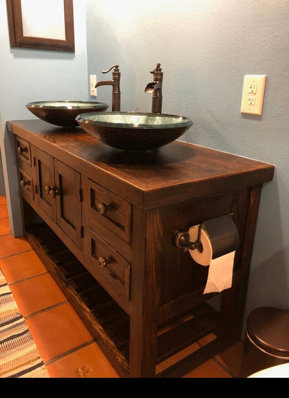 Rustic bathroom vanity ladder bottom