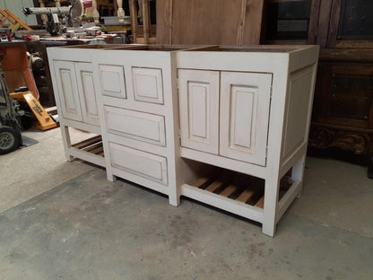Rustic white wash bathroom vanity