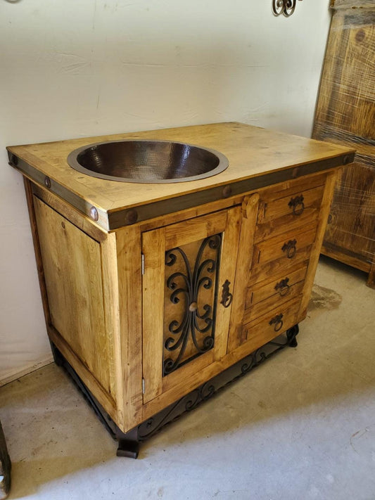 Rustic Saint Andrew bathroom vanity metal base