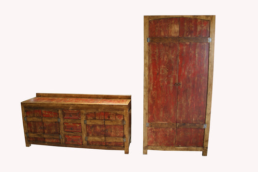 Red Wash Rustic Reclaimed Wood Vanity