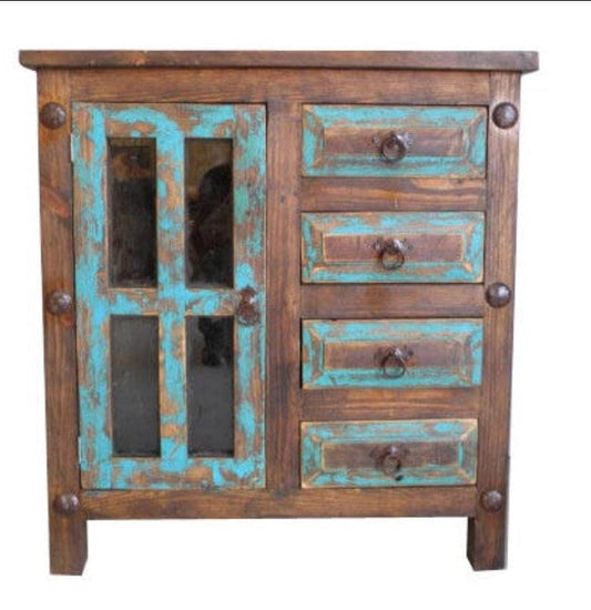 Rustic Turquoise Bathroom Vanity