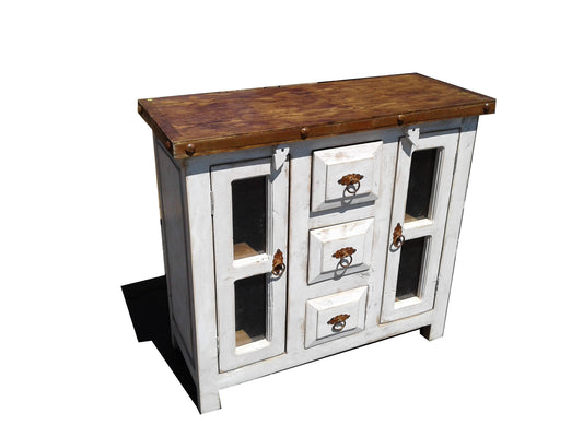 Small Rustic Bathroom Vanity With Glass doors
