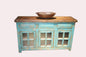 Rustic Bathroom Vanity Turquoise 3-Glass Doors,