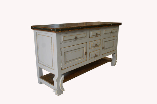 Rustic  Washed Yugo Legs Bathroom Vanity