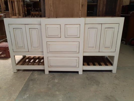 Rustic white wash bathroom vanity